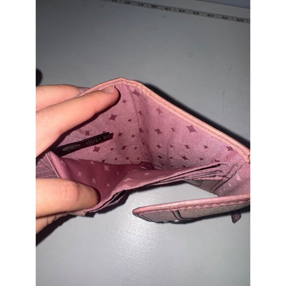 Vintage Fossil Womens Wallet RARE Pink Leather Maddox Trifold Classic Pebbled - Picture 4 of 12